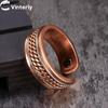 Vinterly Pure Copper Magnetic Rings Women Men Twisted Health Energy Finger Open Cuff Adjustable Jewelry High Magnet Resizable