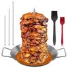 Stainless Steel Vertical BBQ Pot Set: 3 Removable Brackets, Gloves, Oil Bottle, Brush & Hooks