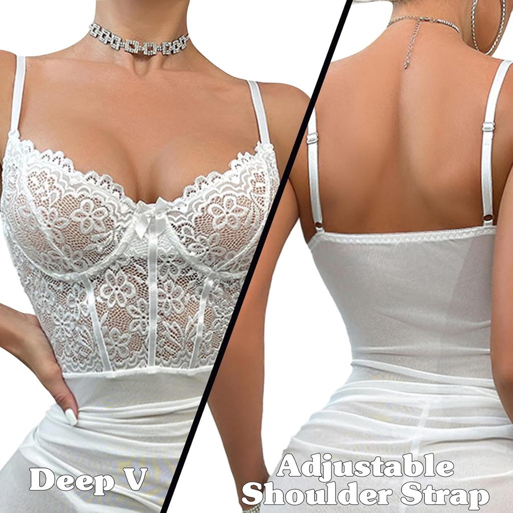 Lingerie for Women Babydoll Chemise Lingerie Sets Nightgown Lace Dress Sleepwear Teddy Outfits for Women