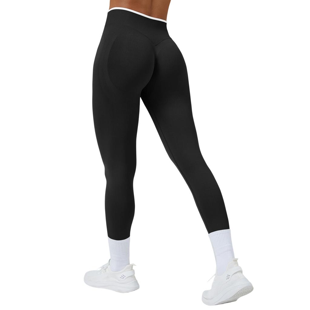 Women's Casual Hip,lifting Seamless Color Block Yoga Leggings