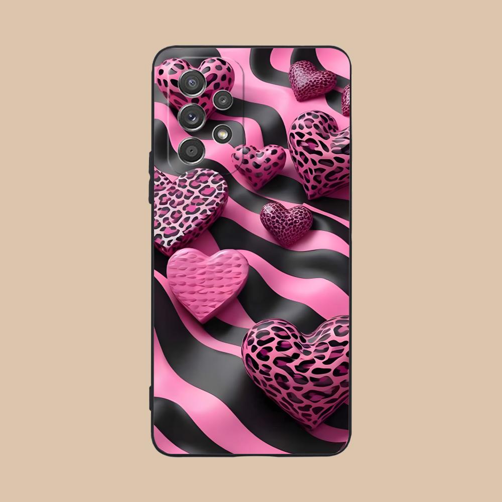 Y2K Glowing Hearts Mobile Phone Case for Samsung Galaxy A73 72 71 70 56 55 54 53 52 36 35 34 23 16 15 5G Colour Protective