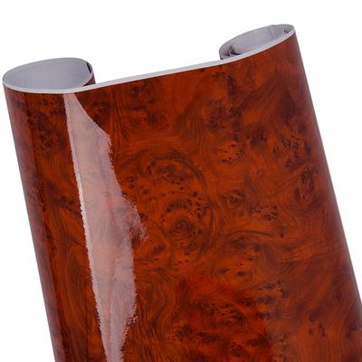 Hochglänzende Vinyl-Aufkleber mit Holzmaserung, selbstklebende DIY-Folie für den Innenbereich