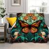 1 Stück Schmetterlingsdruck Decke, Weiche Warme Überwurfdecke Nickerchen Decke für Couch Sofa Büro Bett Camping Reisen