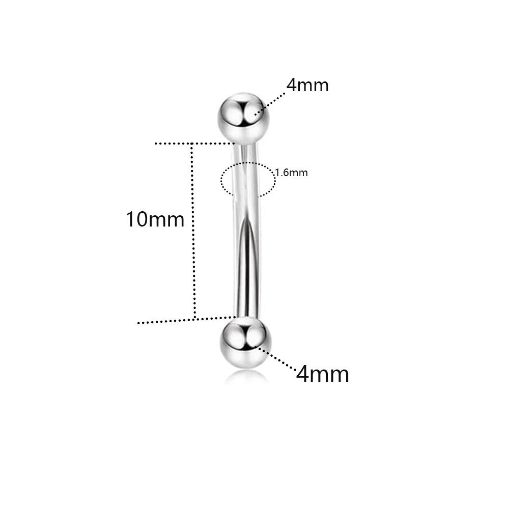 9pcs Set Trendy Classic Arc Double Head Shiny Round Zircon Navel Ring for Women Men Stainless Steel Piercing Body Jewelry Sets
