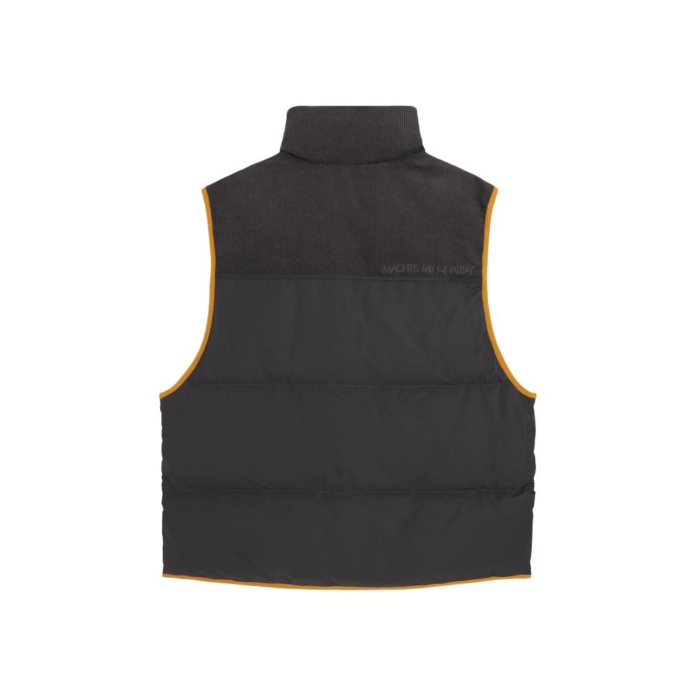 Puma Mmq Puff Padded Vest Color Block Loose Stand Collar Vest Unisex Vests Charcoal 623047-13