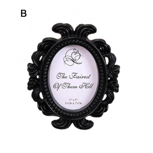Floral Photo Frame Elliptical Picture Frame Small Baroque Photo Holder Desktop Picture Frame Wedding and Home Decor Gift