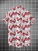 Men'S Casual Crab Printed Short Sleeve Shirt, Polyester Material, Mixed Color, Multiple Specifications Available, Fashionable Design, Suitable for