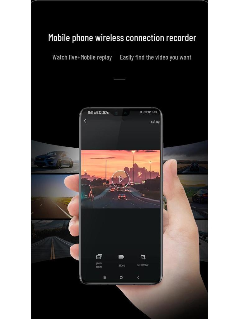 New HD WiFi Dash Cam with Mobile Phone Connectivity, USB-Free Installation, One-Piece Design