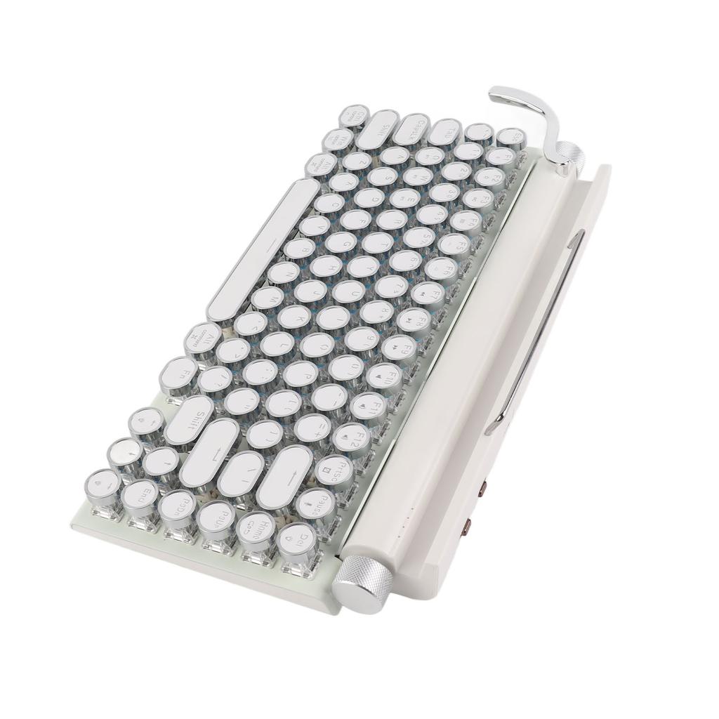 Mechanical Keyboard 83 Key Knob Control Round Keycaps Ergonomic Plug and Play 3 Modes Wireless Keyboard for Phone