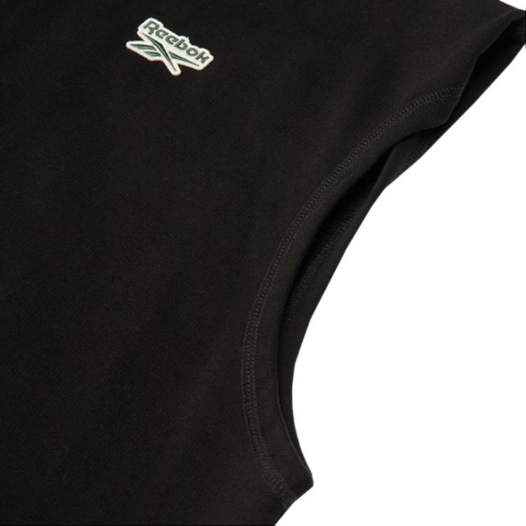 Reebok Solid Color Fashion American Retro Street Style Knitted Hooded Pullover Vest Unisex vest Black 23FRC311UGH0