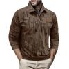 Men S Long Sleeve Turn Down Collar Jacquard Polo Style Casual Loose Pullover Sweatshirt