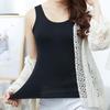 Women's Black Sleeveless Slim Fit Modal Tank Top - Plus Size Base Layer