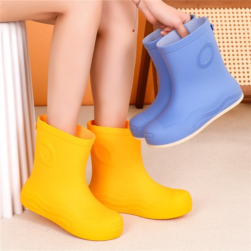Women's Fashionable And Casual Anti Slip Waterproof Midsole Rain Shoes Rubber Shoes