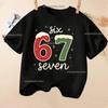 Kids Christmas SIX SEVEN Number 67 Graphic TShirt Soft Cotton Holiday Wear for Boys  Girlsdf0097