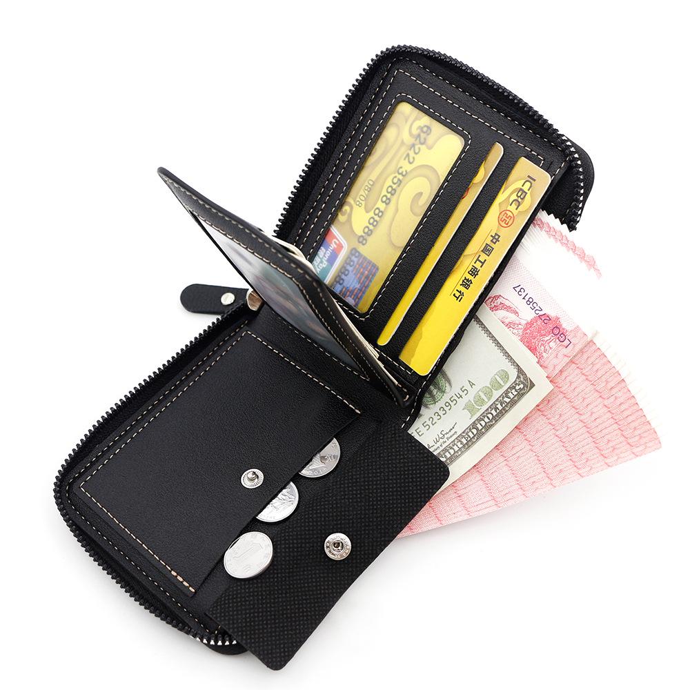 Cross-Border Trend Hunter Men's Short Tri-Fold Wallet with Large Capacity Coin Purse