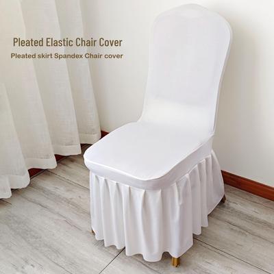 Coprisedia Universale Elasticizzato Bianco a Gonna per Matrimoni e Banchetti