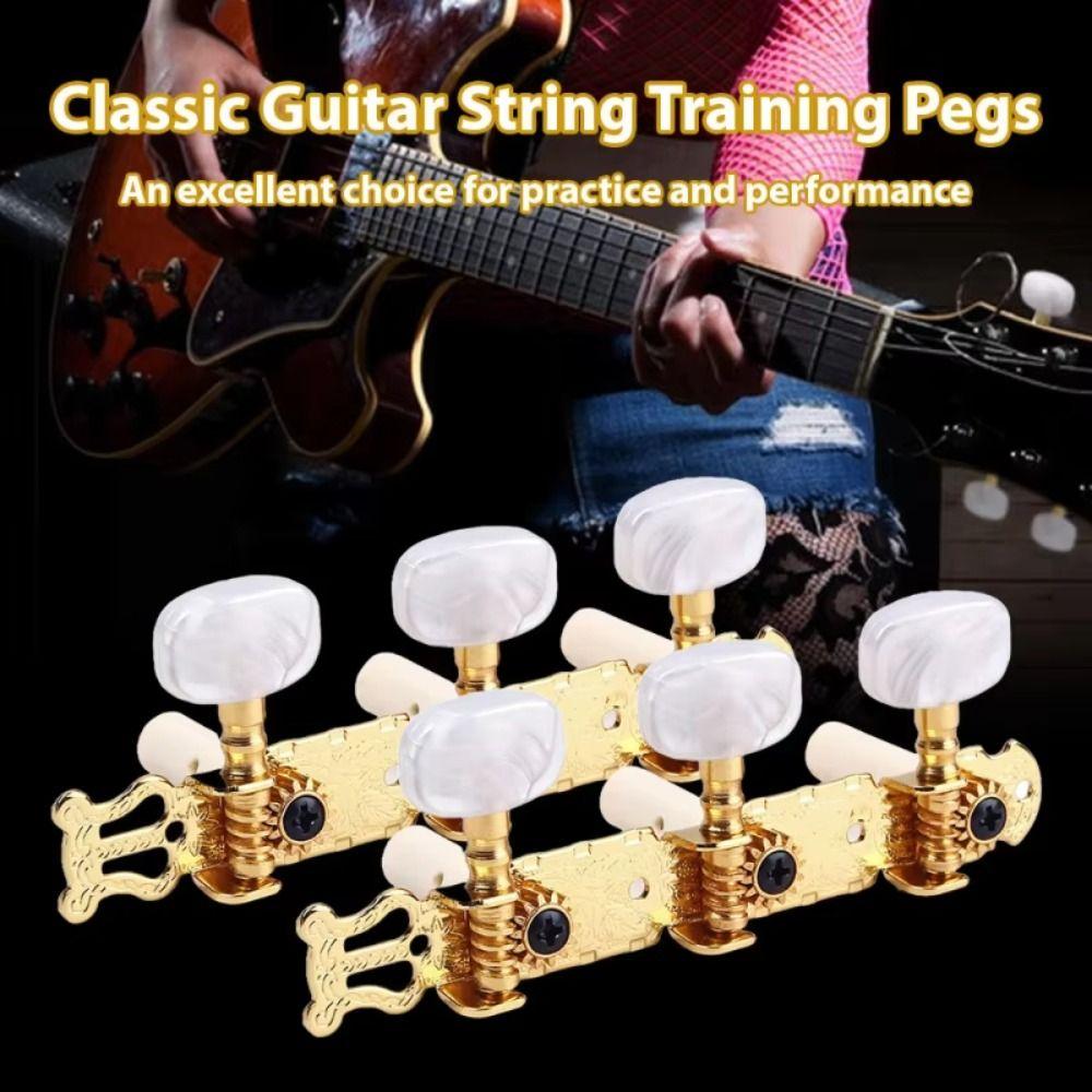 2Pcs/Set Machine Heads Classical Guitar Tuning Pegs Metal Guitar String Tuning Pegs Folk Acoustic