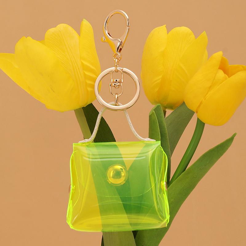 Transparent Mini Coin Purse Keychain Bag Charm Handbag Design Coin & Earphone Holder Novelty Miniature Purse Keychain