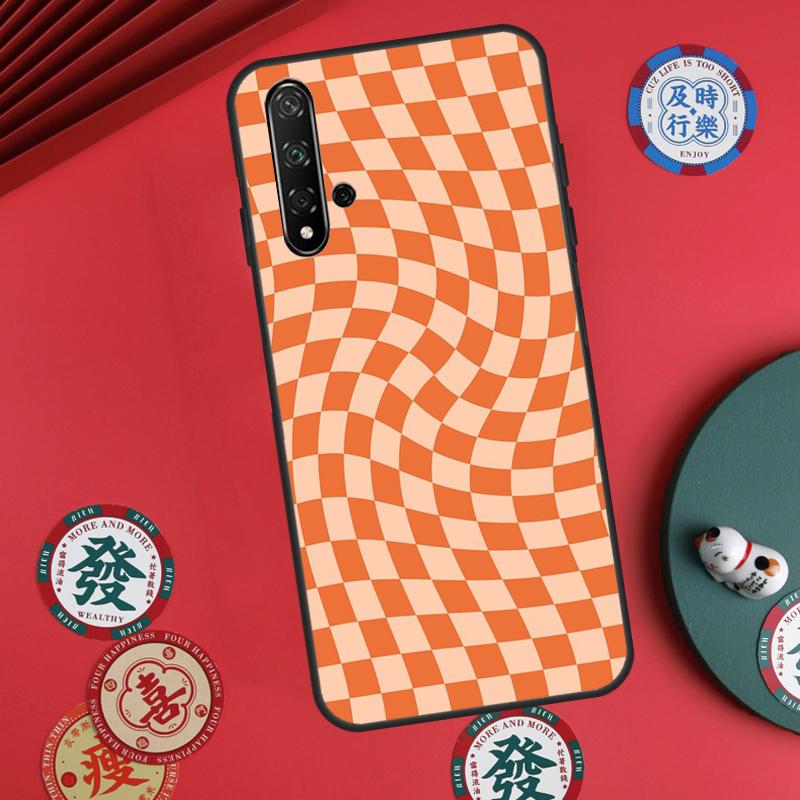 Check Orange Green Moss Twist For Huawei Nova 12s 7i 8i 11i 12i Y73 Y70 Y90 Y60 Y72 Y61 Y91 9 10 SE P30 Pro P40 Lite Case