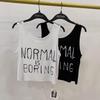 Damen Spaghetti-Träger Buchstaben-Print Crop Top 2025 - Ärmellose Locker Geschnittene Sommerweste