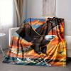1pc Eagle, Ocean Sunset Blanket Lightweight Blanket Throw Blanket For Sofa, Bed, Travel, Camping, Livingroom, Office, Couch, Chair yy251010014