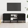 VidaXL Meuble TV noir 100x35x41 cm bois d'ingénierie et métal, banc TV, meuble hifi, centre de divertissement, buffet TV, 848834