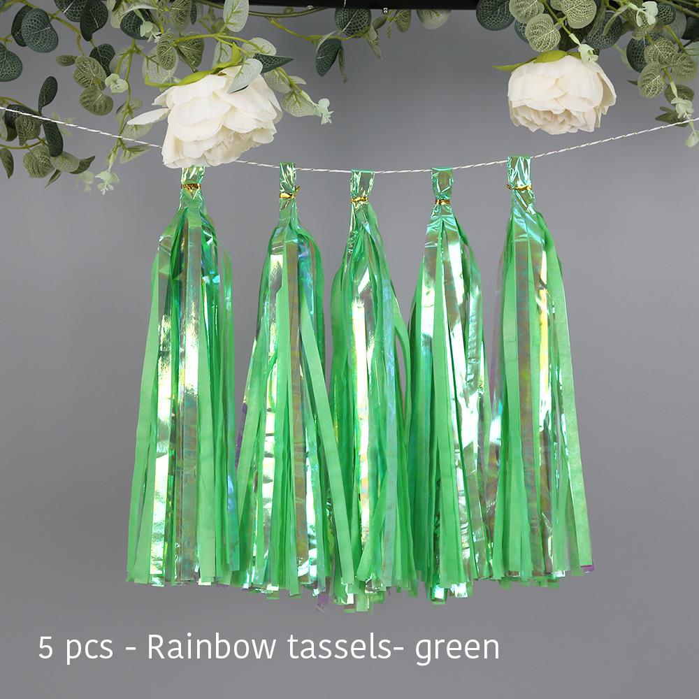 Party Unicorn Garland Rainbow Iridescent Tassel Garlands Paper Flower Wedding Decoration Birthday Baby Shower Party Decorations