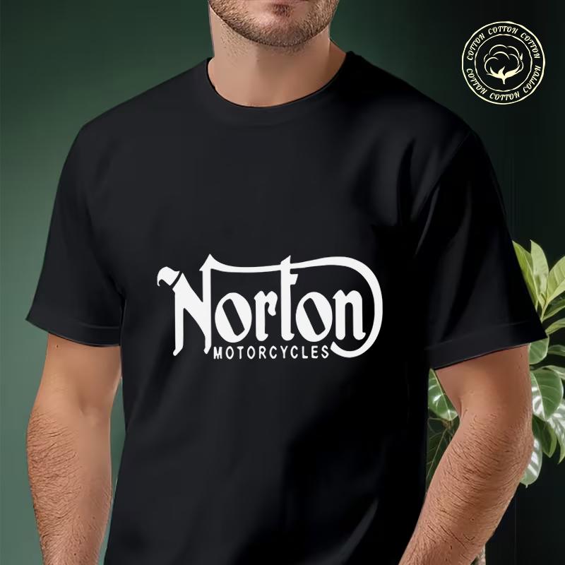 Men Cotton Casual T-shirts Norton Motorcycle Classic Logo Tee Men S Summer Cycling Sportswear T