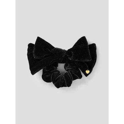 Velvet Ribbon Scrunchie Black (195896Wy25)