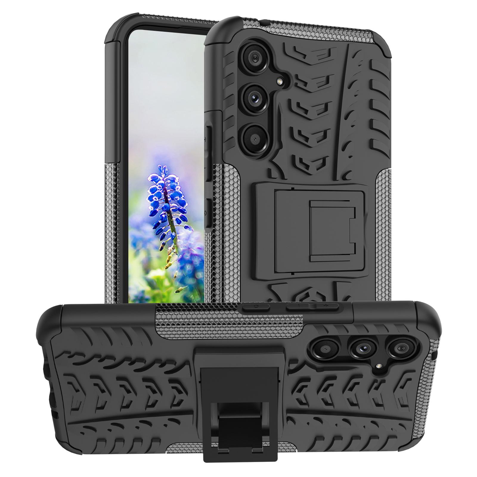 

Protective Phone Case For Samsung Galaxy A54 5G,Cool Tire Texture Kickstand Soft TPU Hard PC Scratch-resistant Phone Cover Black