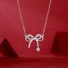 New Tassel Girlfriend Pendant Light Luxury Niche Collarbone Chain Jewelry S Sterling Silver Bow Necklace Women