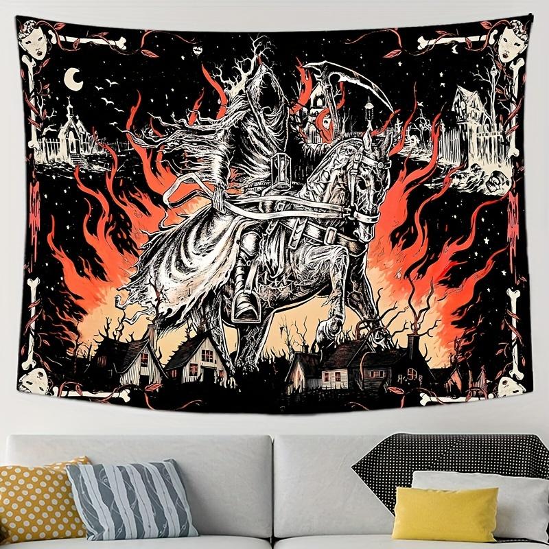 

Apocalyptic Horseman Tapestry - Gothic Art Design, Perfect Gift for Home and Dormitory, Fashionable and Unique Wall Decorations 70x70cm