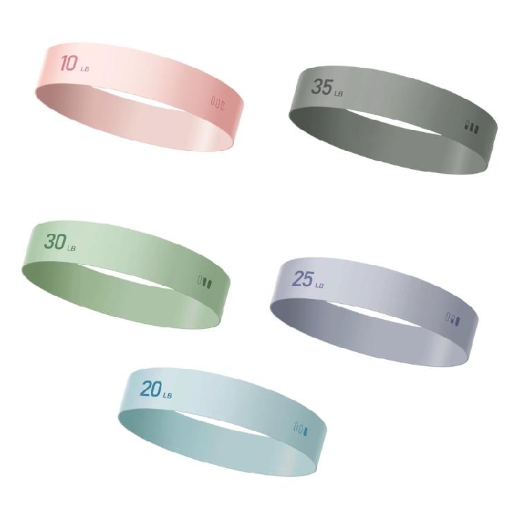 5lots Antislip Exercise Loop Band Color Indicated Resistance Latex Tube With Travel Pouches 1