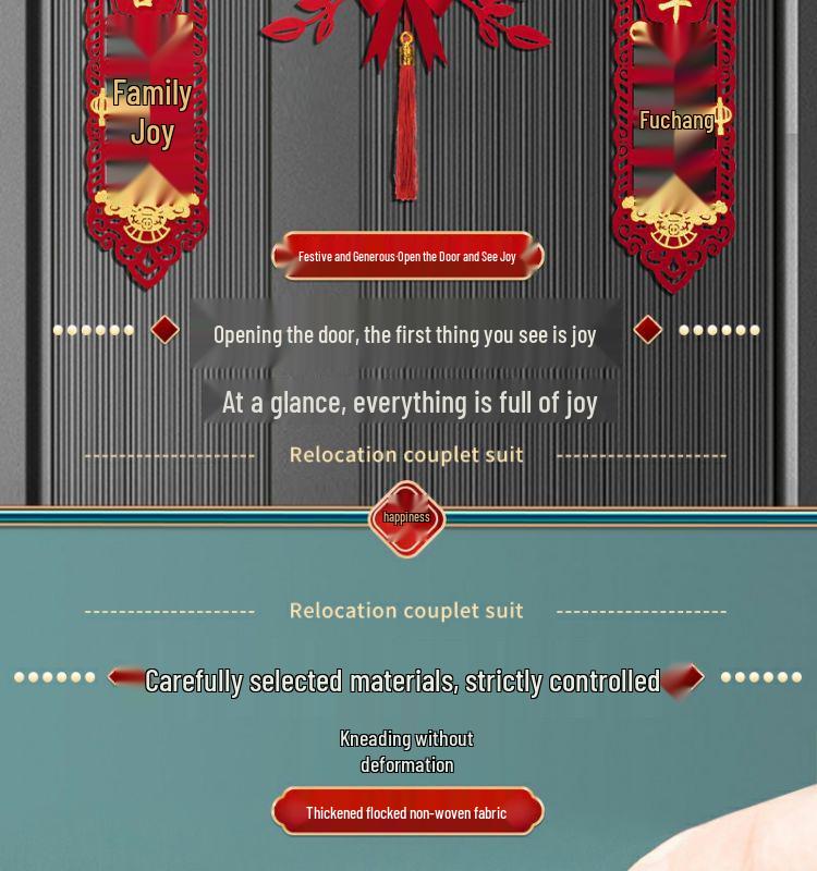 Magnetické uspořádání nového domova: Sada samolepek na dveře a dekorací na kolaudaci