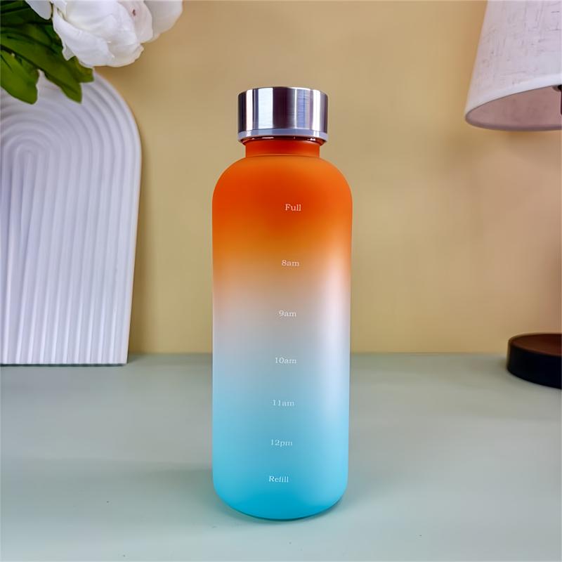 550ml Bottle With Time Marker Motivational Reusable Fitness Sports Outdoors Travel Leakproof BPA Free Frosted Plastic
