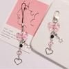 Bowknot Bead Phone Charm Strap Star Bowknot Beaded Cellphone Strap Mobile Phone Chain  Decoration