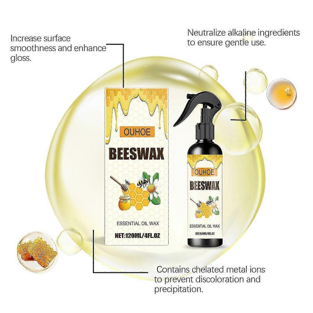 Natural Beeswax Furniture & Floor Spray - Waterproof, Scratch & Crack Repair, Restores Shine, Eco-Friendly 120ml