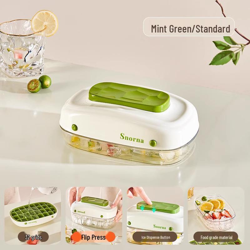 

Ice Cube Tray: Large-Capacity, Easy-Release, Food-Grade Ice Mold with Lid for Freezing and Storage