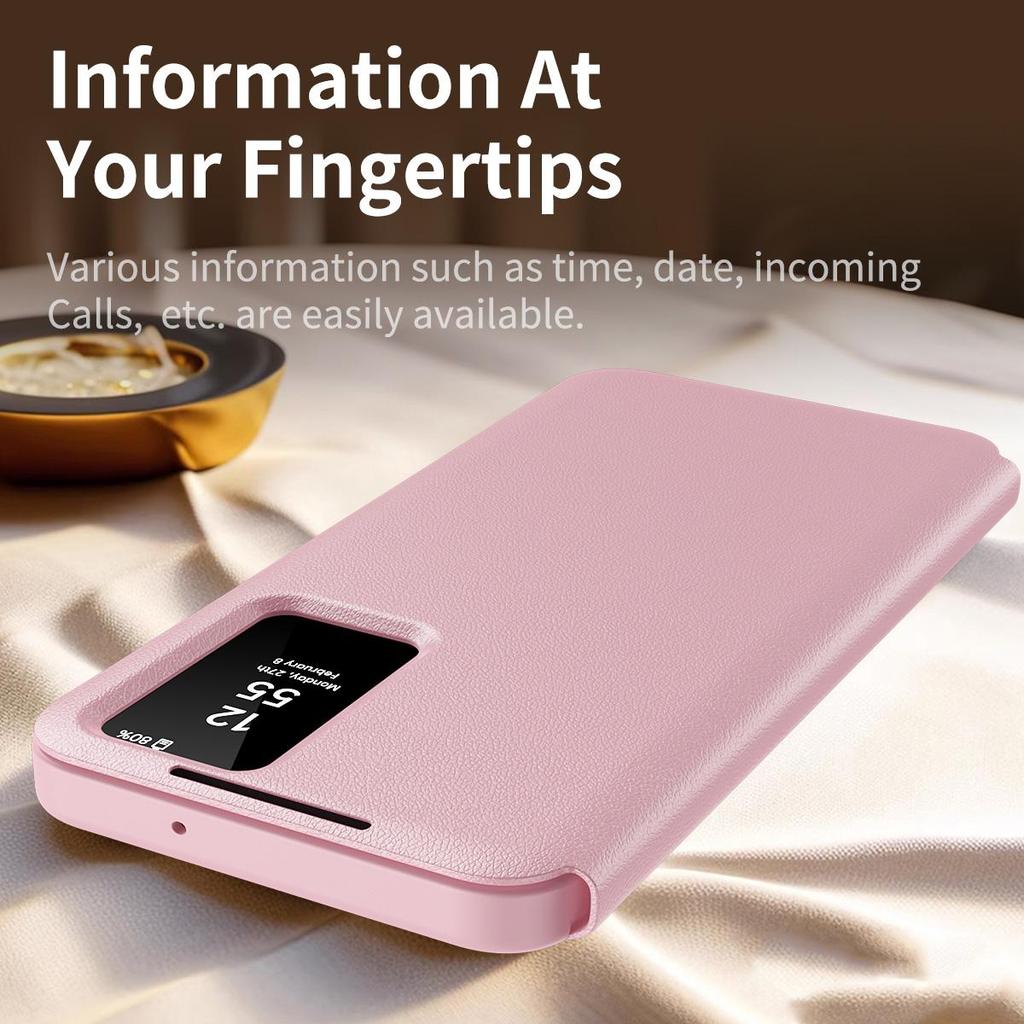 For Samsung Galaxy A16 A56 A55 A17 A37 A57 Smart Window Case, APP Wake Up/Sleep, Wallet Phone Protect Cover Card Pocket Holder Case