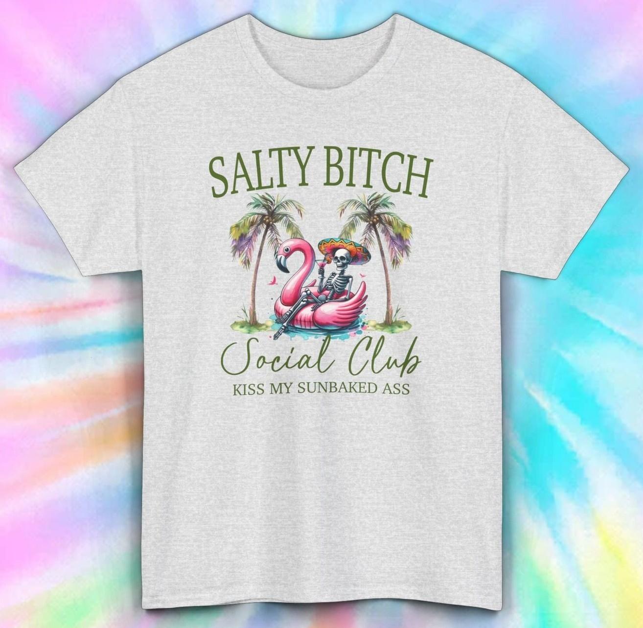 Salty Bitch Social Club T-Shirt Mens Womens Tees Top | Funny Beach Vacation Tee Summer Graphic Shirt L