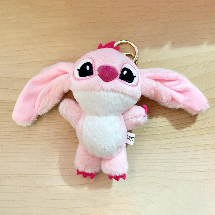 

Character Stitch Plush Keychain Toy Adorable Angel Doll Stuffed Pouch Charm Cute Birth Date Present great for daily use розовый