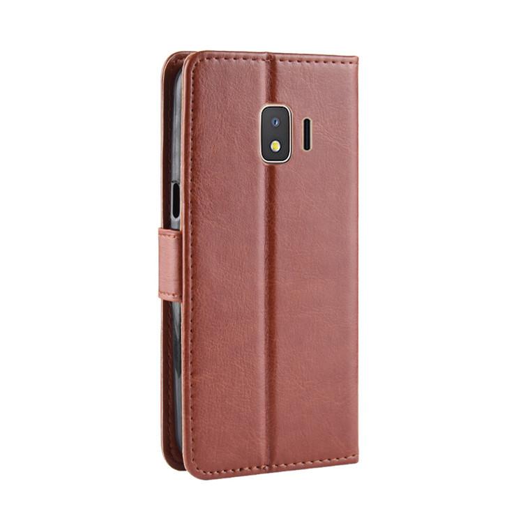 Suitable for Samsung Galaxy J2 Core phone case, leather cover with crazy horse pattern, phone protective cover, flip cover