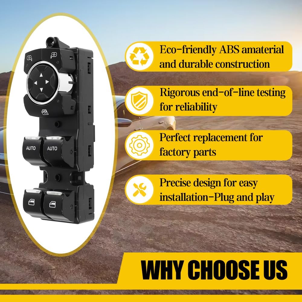 Power Window Switch Driver Side Compatible with Ford Explorer 2011-2015, for Ford Taurus 2013-2019 Front Left Driver Side Power Window Master Switch