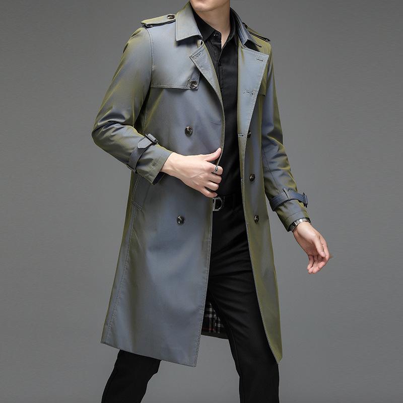 2025 Men's Mid-Length Korean Style Trench Coat - Business Casual Spring/Autumn Jacket