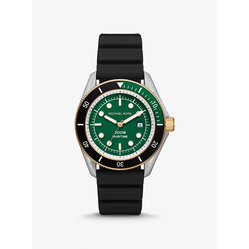 Большие морские силиконовые часы Michael Kors MK9158 чёрный