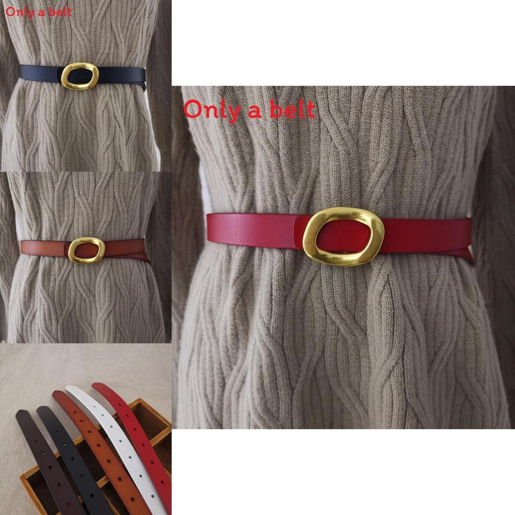Fashion Leather Waist Belt For Women With Silver Button Closure For Daily Use