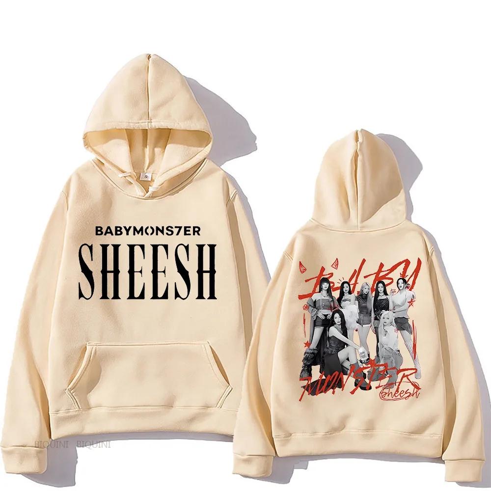 Retro Kapuzenpullover BABYMONS7ER Koreanischer Stil Mode Sweatshirts Damenbekleidung Fleece Kleidung Grafikdruck Pullover