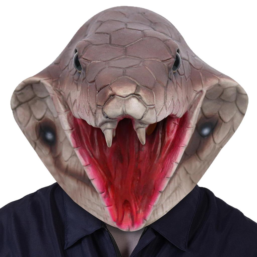 Halloween Mask, Scary Snake, Animal Cobra Latex Headgear, Carnival Party Mask, Horror Prop