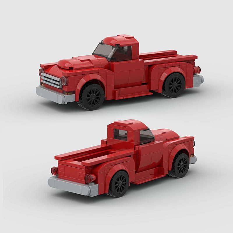 Stadt MOC Auto Geschwindigkeit Fahrzeug Super Rennfahrer Pickup Truck Modell Bausteine Ziegel Renntechnik Kreatives Garagen Set Rallye Spielzeug