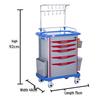 ABS Multifunctional Anesthesia and Infusion Emergency Cart with Five Drawers